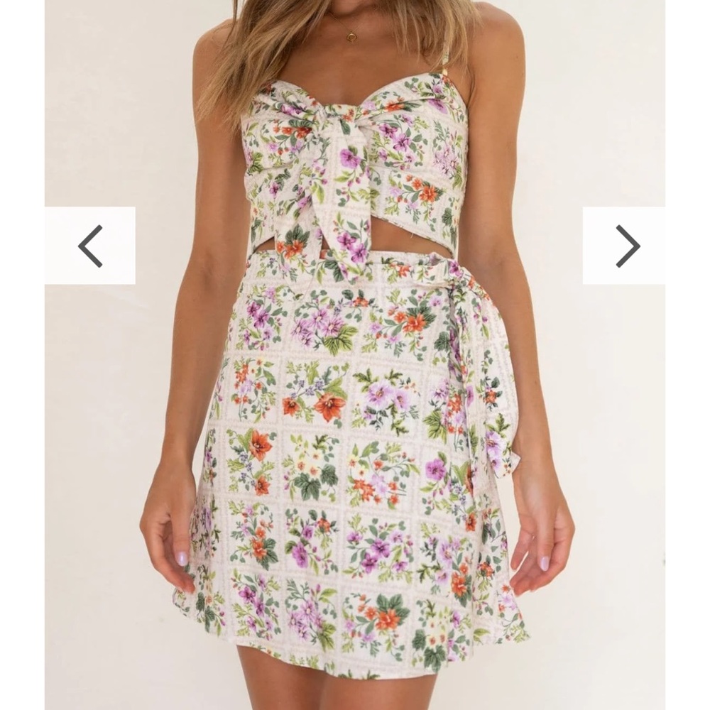 Floral Crop Top and Skirt Set